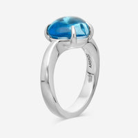 Bulgari Sassi 18K White Gold Blue Topaz Ring Sz. 5 346937 - THE SOLIST