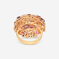 Casato 18K Yellow Gold, Amethyst, Diamond 1.45ct. tw. and Rhodolite Cocktail Ring 348225