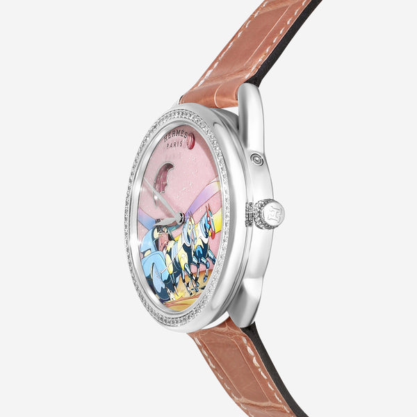 Hermès Arceau Space Derby 18K White Gold Automatic Unisex Watch AR7.B91