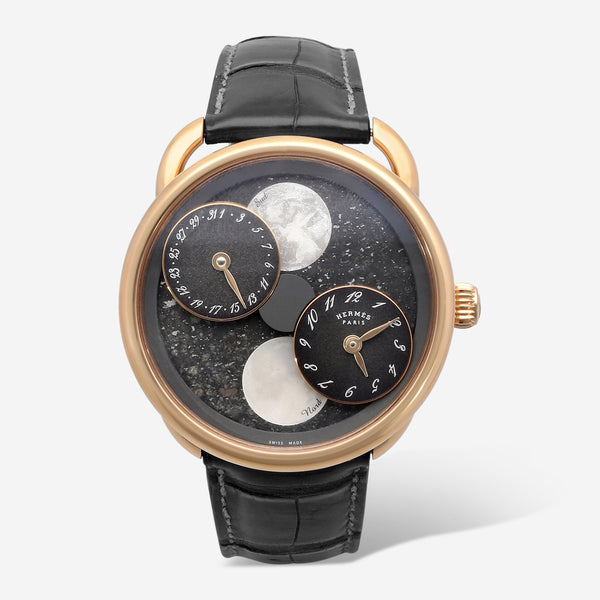 Hermès Arceau L'Heure De La Lune LE 18K Rose Gold Automatic Men's Watch AR1.8701