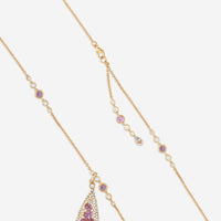 Crivelli Fantasy 18K Rose Gold Diamond & Pink Sapphire Drop Pendant Necklace 356-SP400 - THE SOLIST
