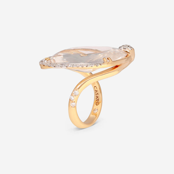 Casato Rock With You 18K Yellow Gold, Rock Crystal and Diamond Ring 357768 - THE SOLIST