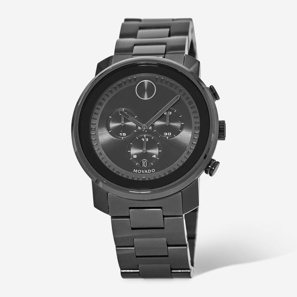Movado BOLD Verso Chronograph Gunmetal Stainless Steel Quartz Men's Watch 3600277