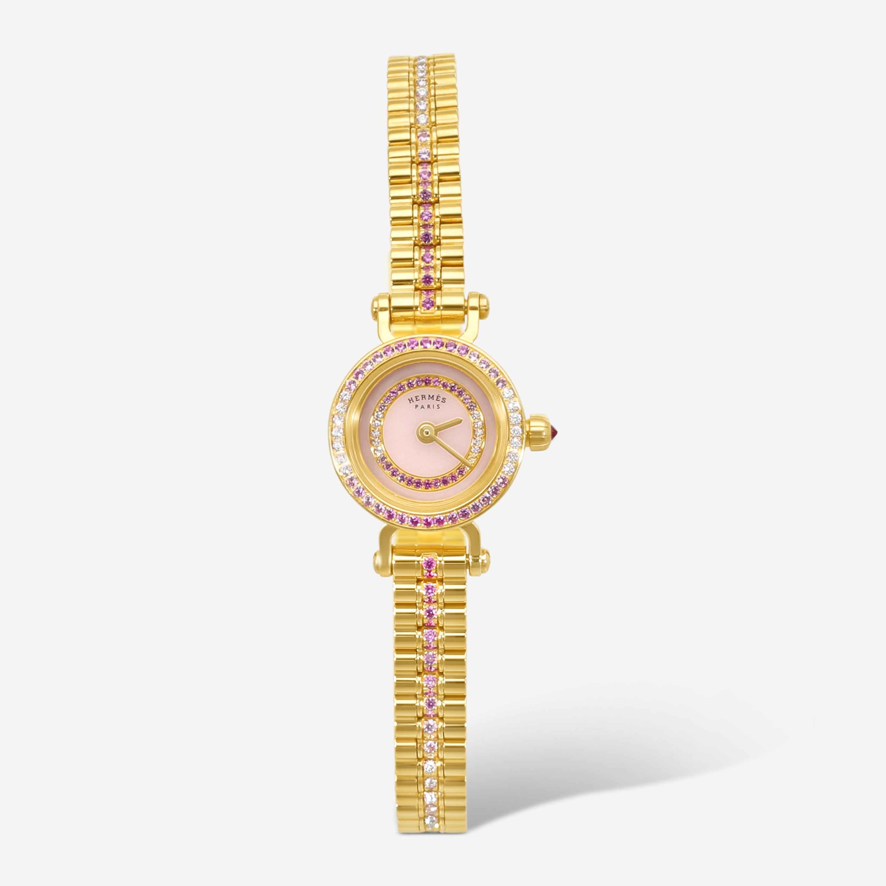 Hermès Faubourg 18K Rose Gold Diamond Quartz Ladies Watch FG4.174
