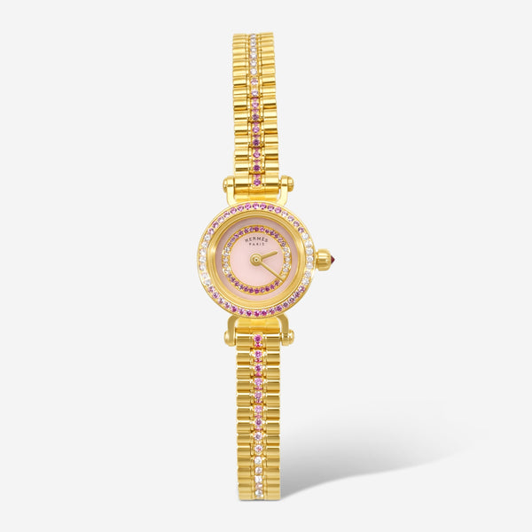 Hermès Faubourg 18K Rose Gold Diamond Quartz Ladies Watch FG4.174