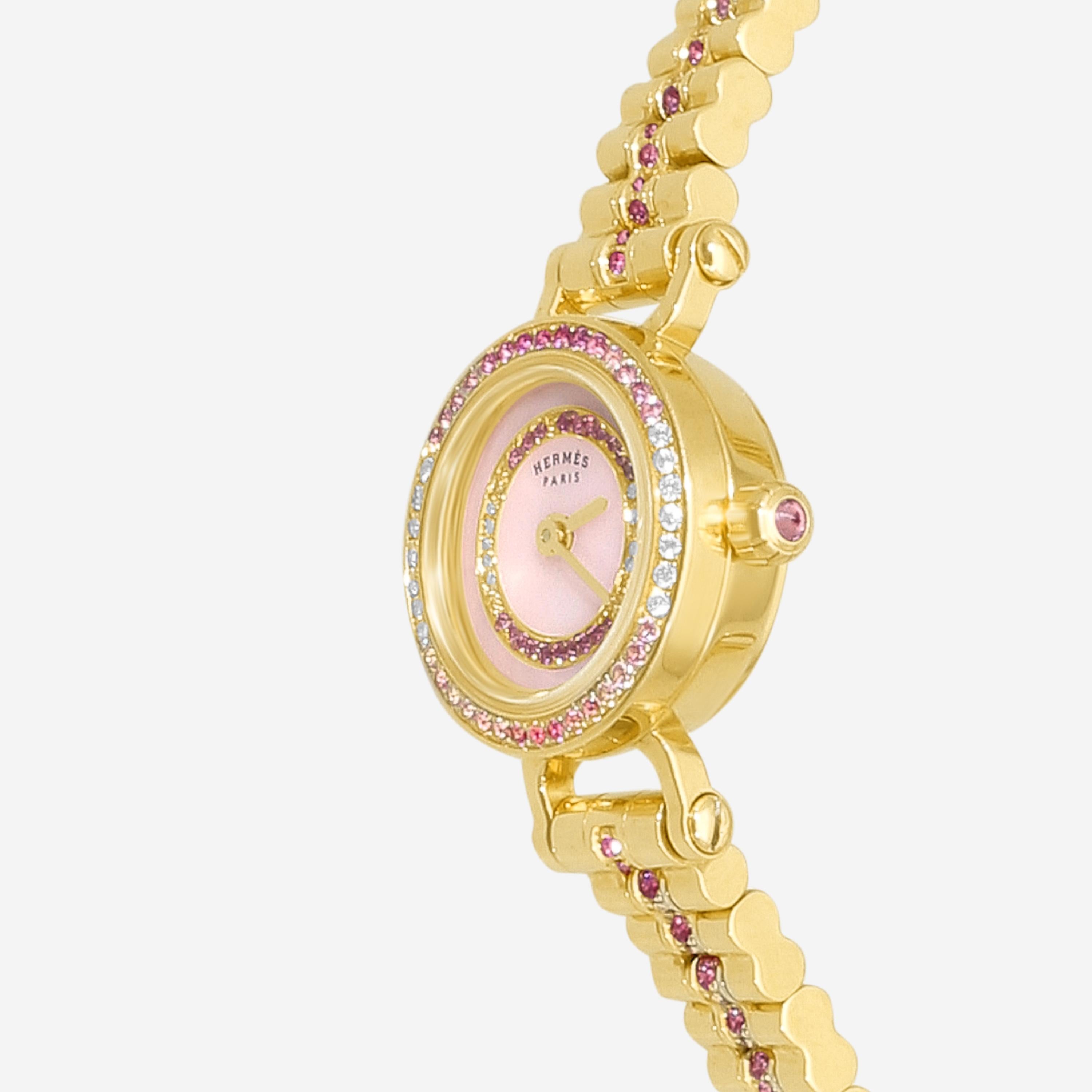 Hermès Faubourg 18K Rose Gold Diamond Quartz Ladies Watch FG4.174