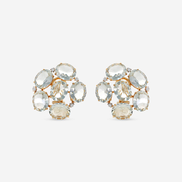 Casato 18K Yellow Gold, Prasiolite and Diamond French Clip Earrings 363127