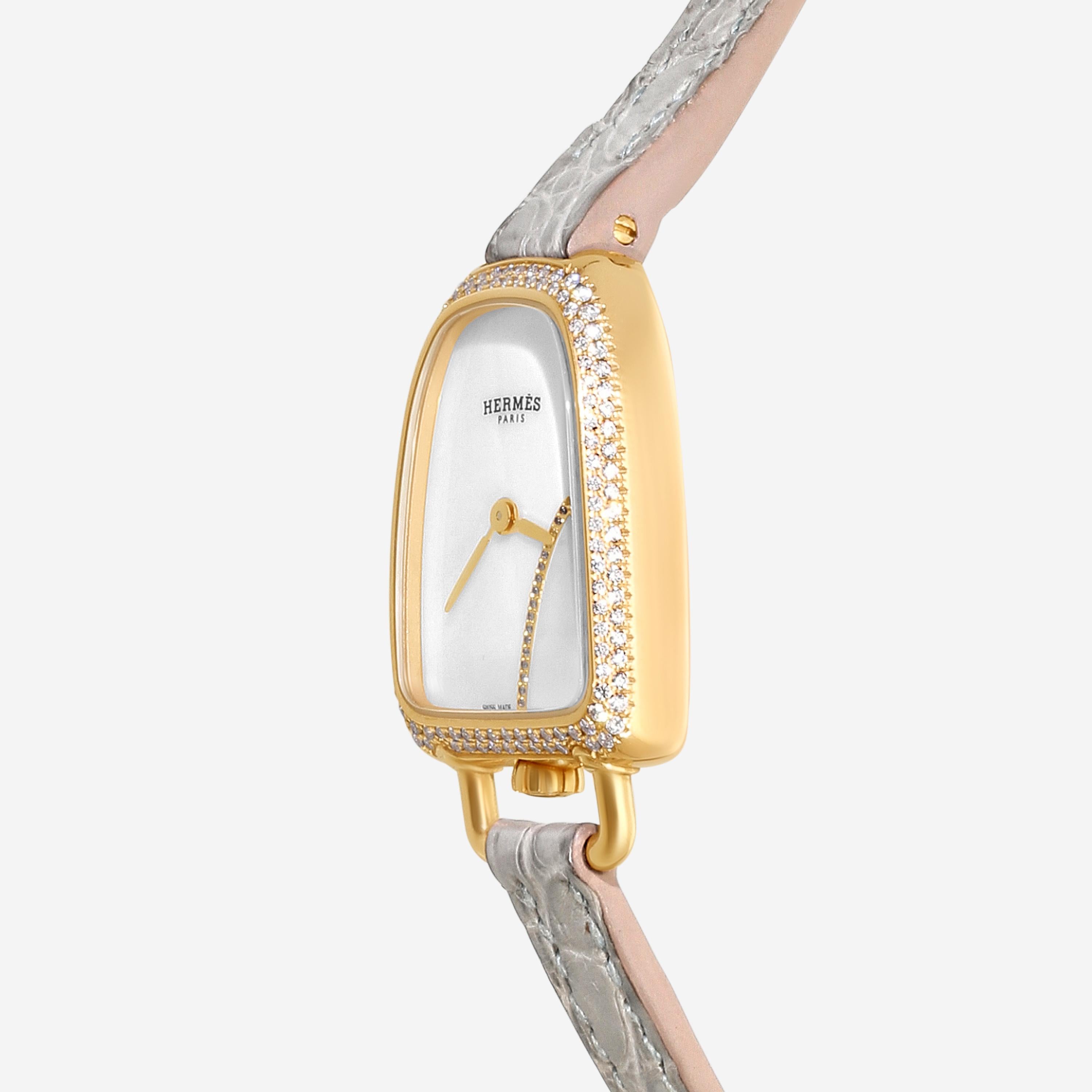 Hermès Galop d'Hermès 18K Rose Gold Diamond Quartz Ladies Watch GA1.171
