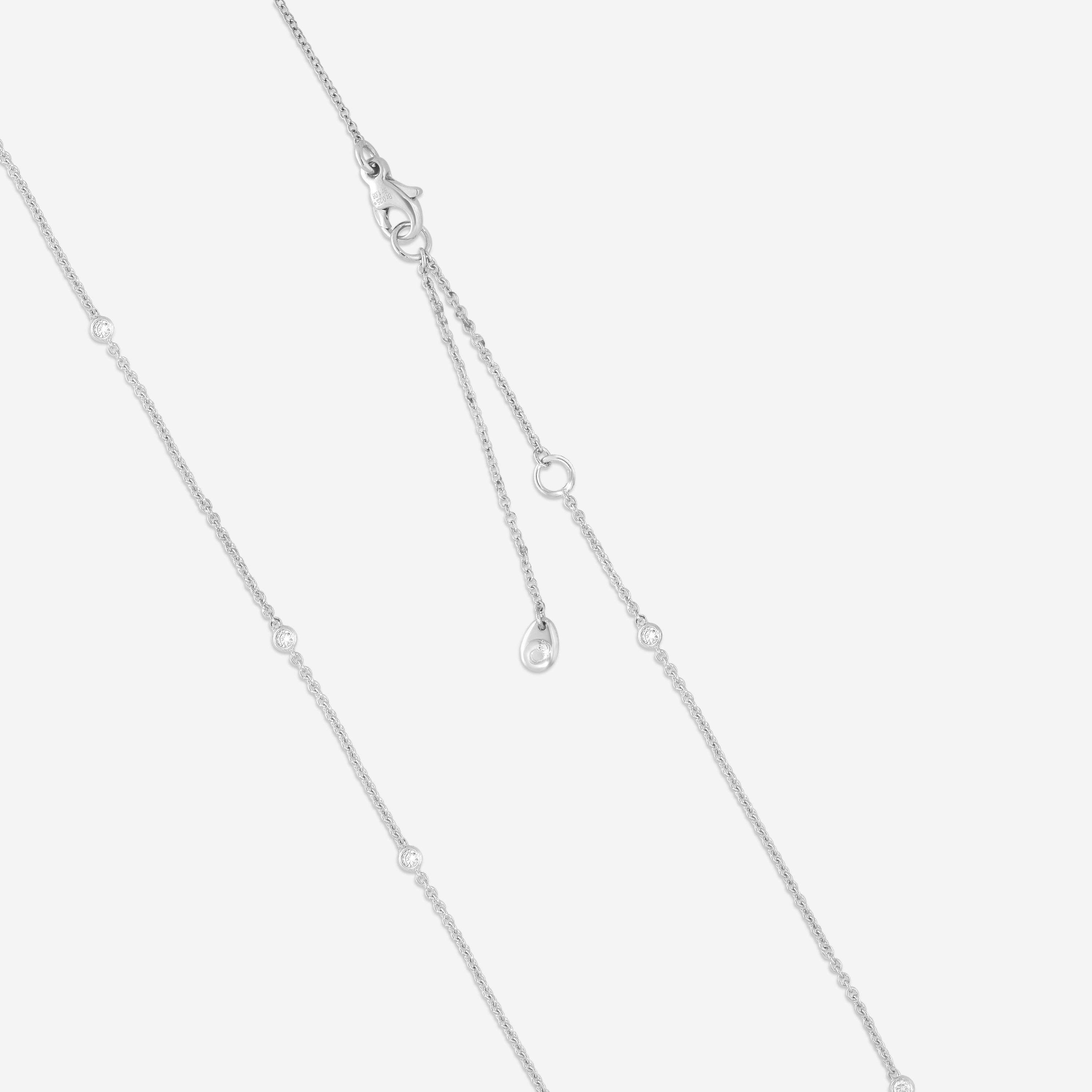 Crivelli 18K White Gold Diamond & Sapphire Round Pendant Necklace 372-2000 - THE SOLIST
