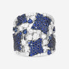 Crivelli 18K White Gold Diamond & Sapphire Perforated Band Ring Sz. 6.5 372-2006 - THE SOLIST