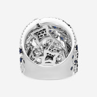 Crivelli 18K White Gold Diamond & Sapphire Perforated Band Ring Sz. 6.5 372-2006 - THE SOLIST
