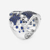 Crivelli 18K White Gold Diamond & Sapphire Perforated Band Ring Sz. 6.5 372-2006 - THE SOLIST