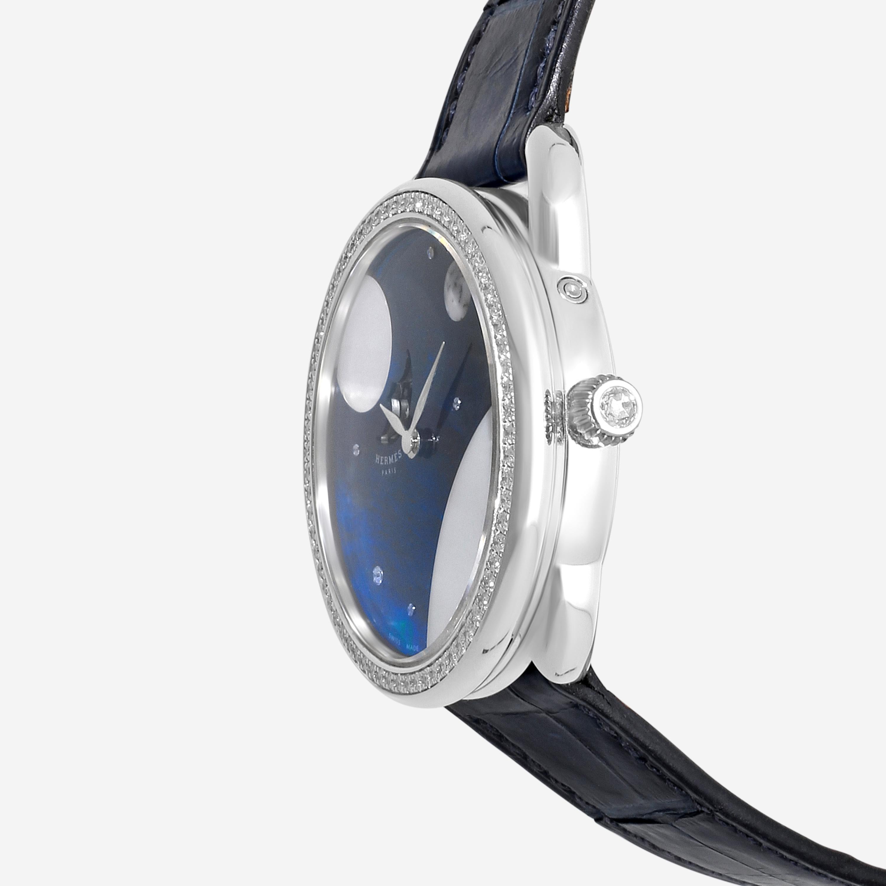 Hermès Arceau 18K White Gold Diamond Automatic Unisex Watch AR7.C93