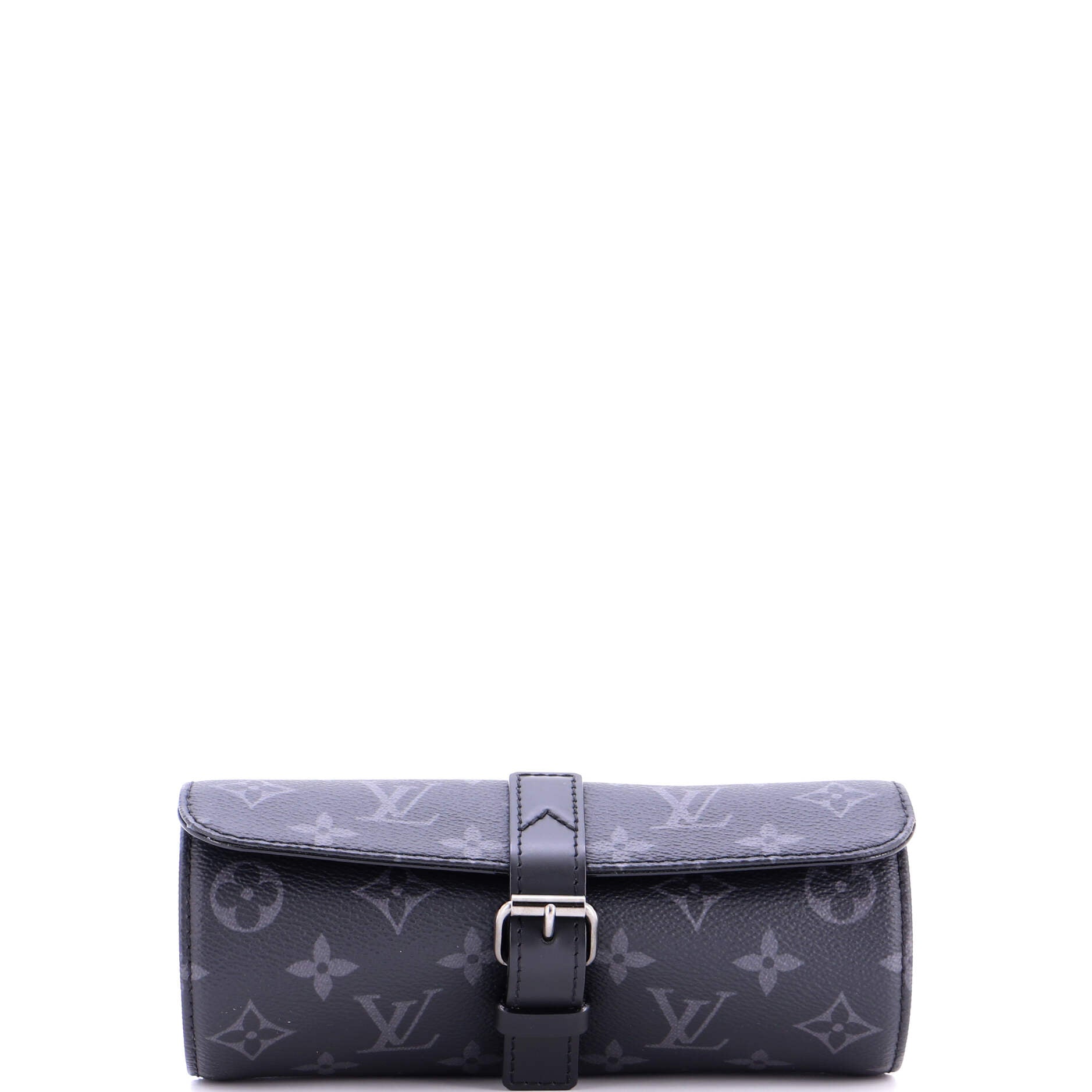 Louis Vuitton 3 Watch Case Monogram Eclipse Canvas