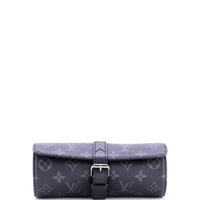 Louis Vuitton 3 Watch Case Monogram Eclipse Canvas