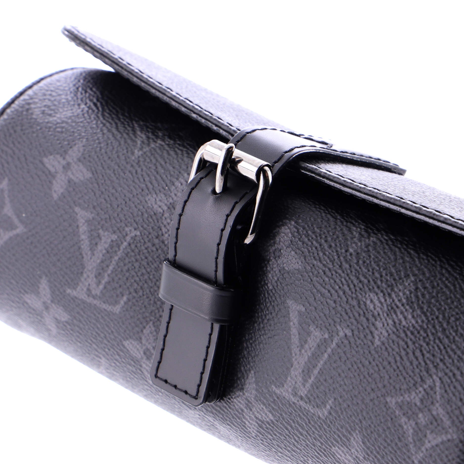 Louis Vuitton 3 Watch Case Monogram Eclipse Canvas