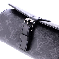 Louis Vuitton 3 Watch Case Monogram Eclipse Canvas