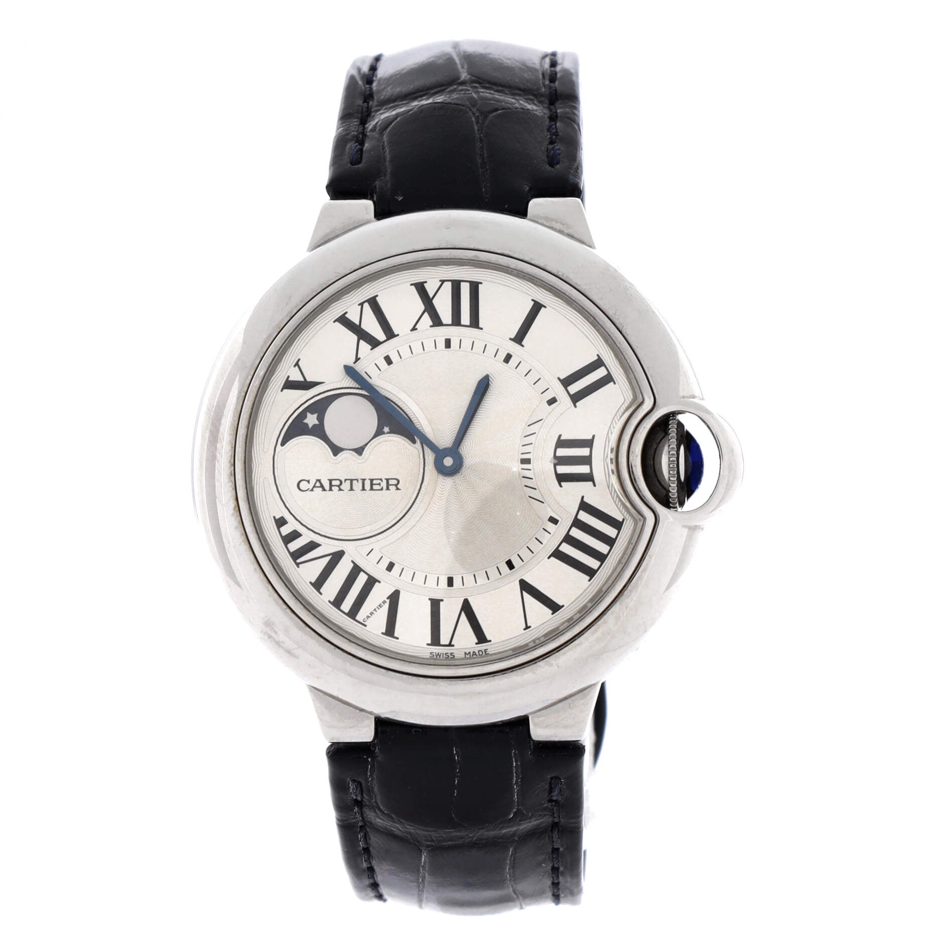 Cartier Ballon Bleu de Cartier Moonphase Automatic Watch Stainless Steel and Alligator 37
