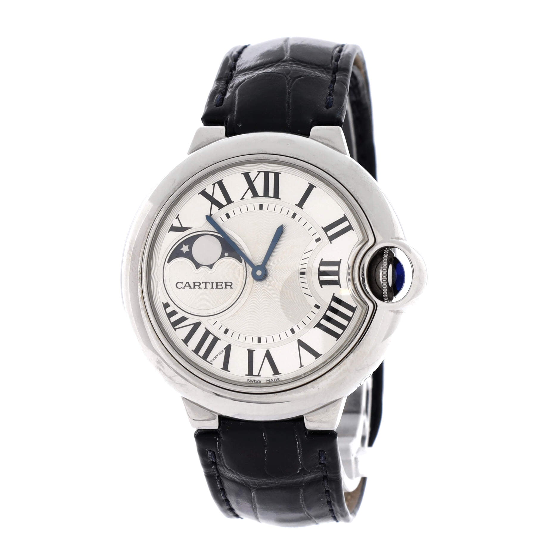 Cartier Ballon Bleu de Cartier Moonphase Automatic Watch Stainless Steel and Alligator 37