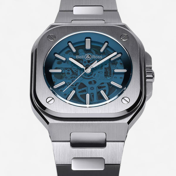 Bell & Ross BR 05 Skeleton Blue Stainless Steel Automatic Men's Watch BR05A-BLU-SKST/SRB