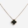 Van Cleef & Arpels Vintage Alhambra 18K Yellow Gold Onyx Pendant Necklace VCARA4