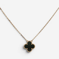 Van Cleef & Arpels Vintage Alhambra 18K Yellow Gold Onyx Pendant Necklace VCARA4