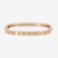 Roberto Coin Pois Moi 18K Rose Gold Diamond 1-Row Square Bangle Bracelet 888691AHBAXS