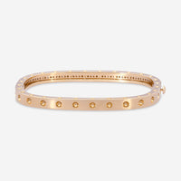 Roberto Coin Pois Moi 18K Rose Gold Diamond 1-Row Square Bangle Bracelet 888691AHBAXS