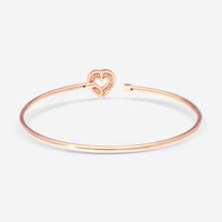 Damiani 18K Rose Gold Diamond Heart Bangle Bracelet 20083330