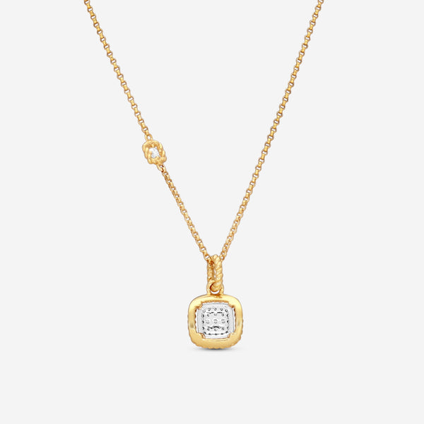 Roberto Coin New Barocco 18K Yellow & White Gold Diamond Pendant Necklace 7771466AJCHX