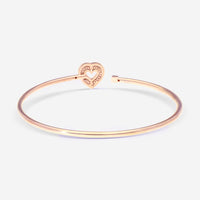 Damiani 18K Rose Gold Diamond Heart Bangle Bracelet 20083330