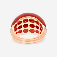 Damiani 18K Rose Gold Carnelian & Ruby Statement Band Ring Sz. 720037238