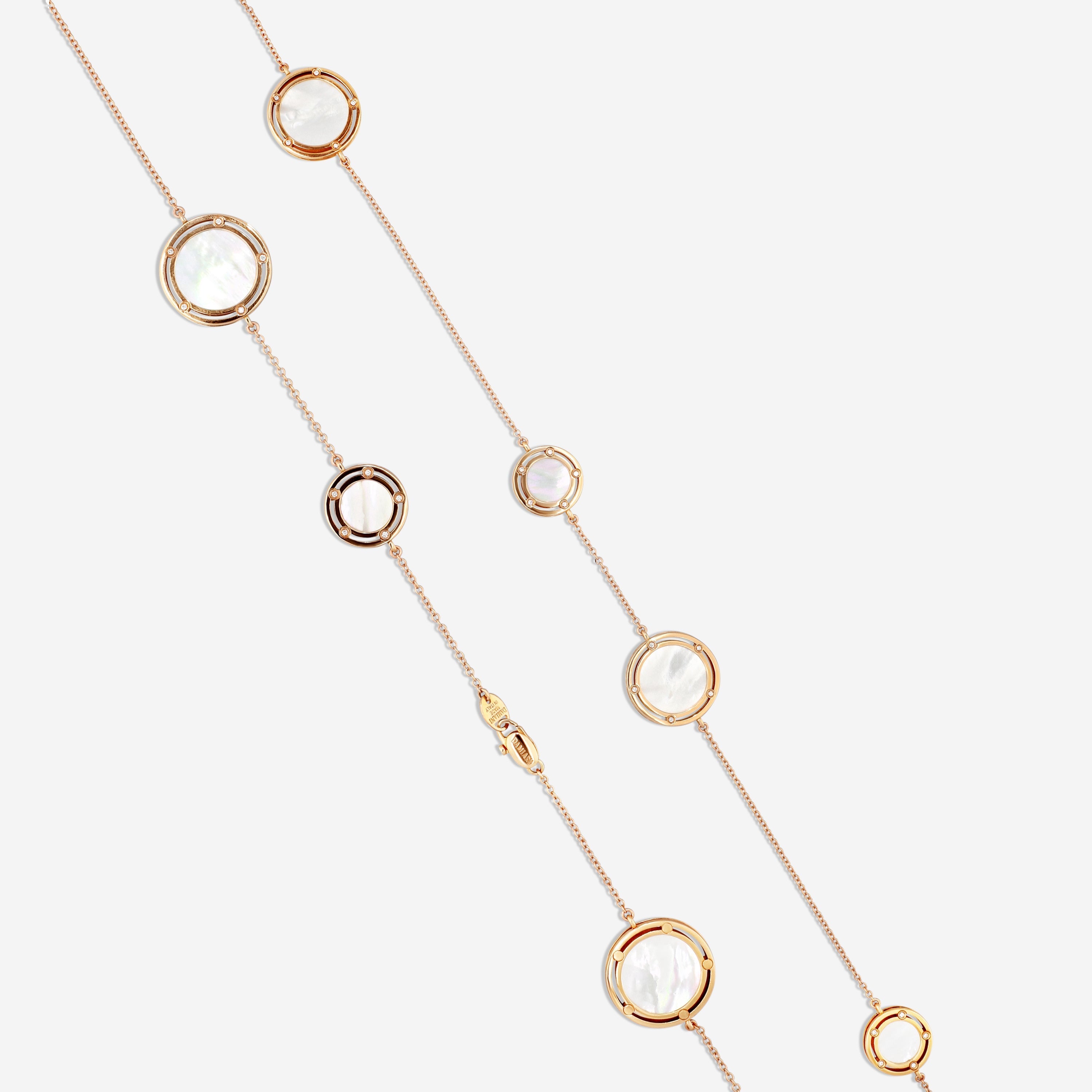 Damiani D. Side 18K Rose Gold Diamond & Mother of Pearl Station Necklace 20080105