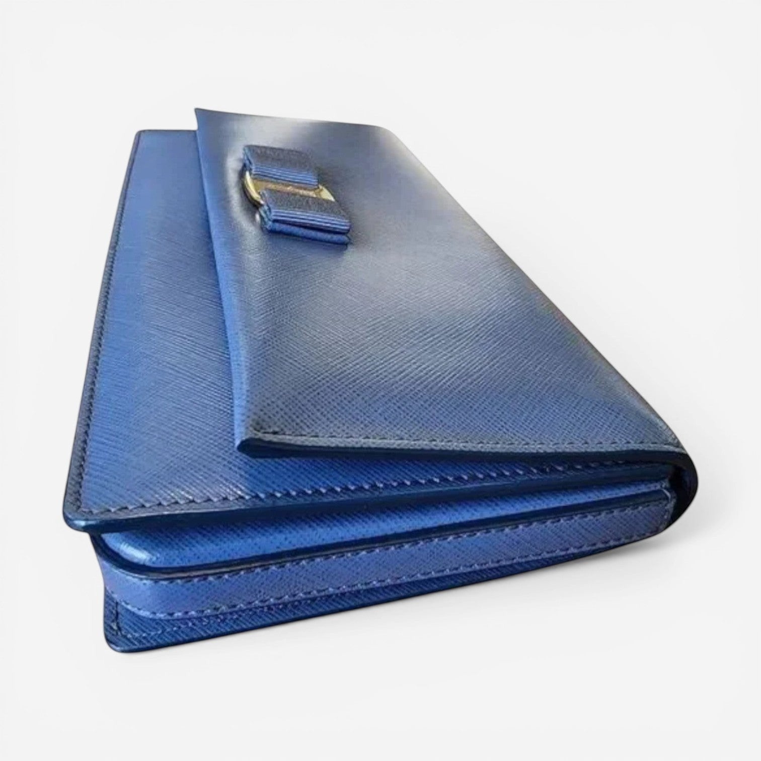 Salvatore Ferragamo 627212 Women's Blue Vara Bow Clutch MSRP $985 - THE SOLIST