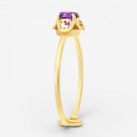 Gucci Interlocking G 18K Yellow Gold Amethyst Ring YBC6624280030 - THE SOLIST