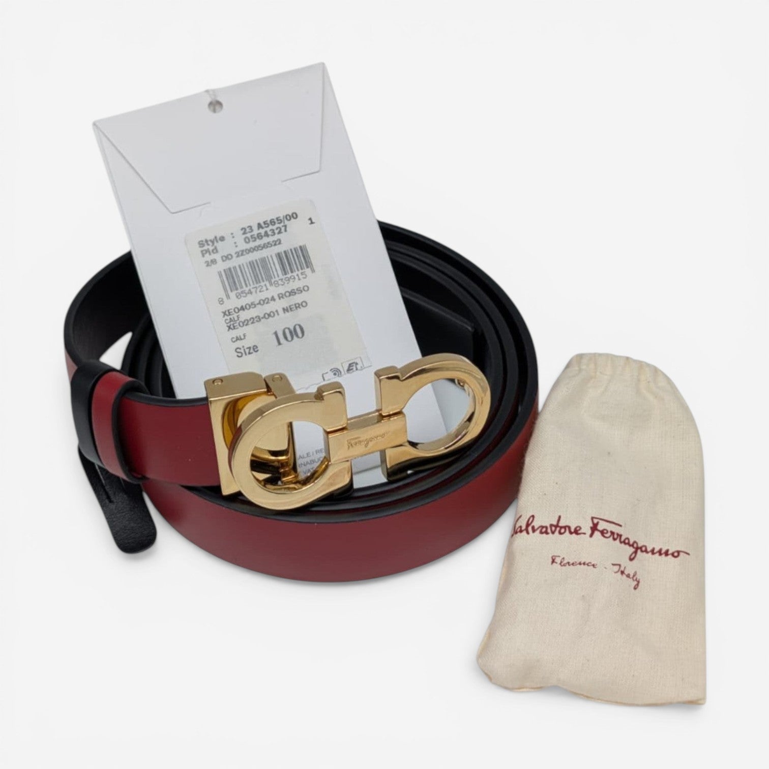 Salvatore Ferragamo 564327 Double Gancini Reversible Belt Size 100 MSRP $550 - THE SOLIST