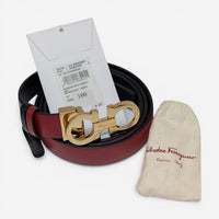 Salvatore Ferragamo 564327 Double Gancini Reversible Belt Size 100 MSRP $550 - THE SOLIST