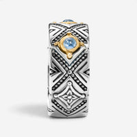 Konstantino Dome Sterling Silver & 18K Yellow Gold Blue Spinel Band Ring Sz. 7 DKJ974-478-S7 - THE SOLIST