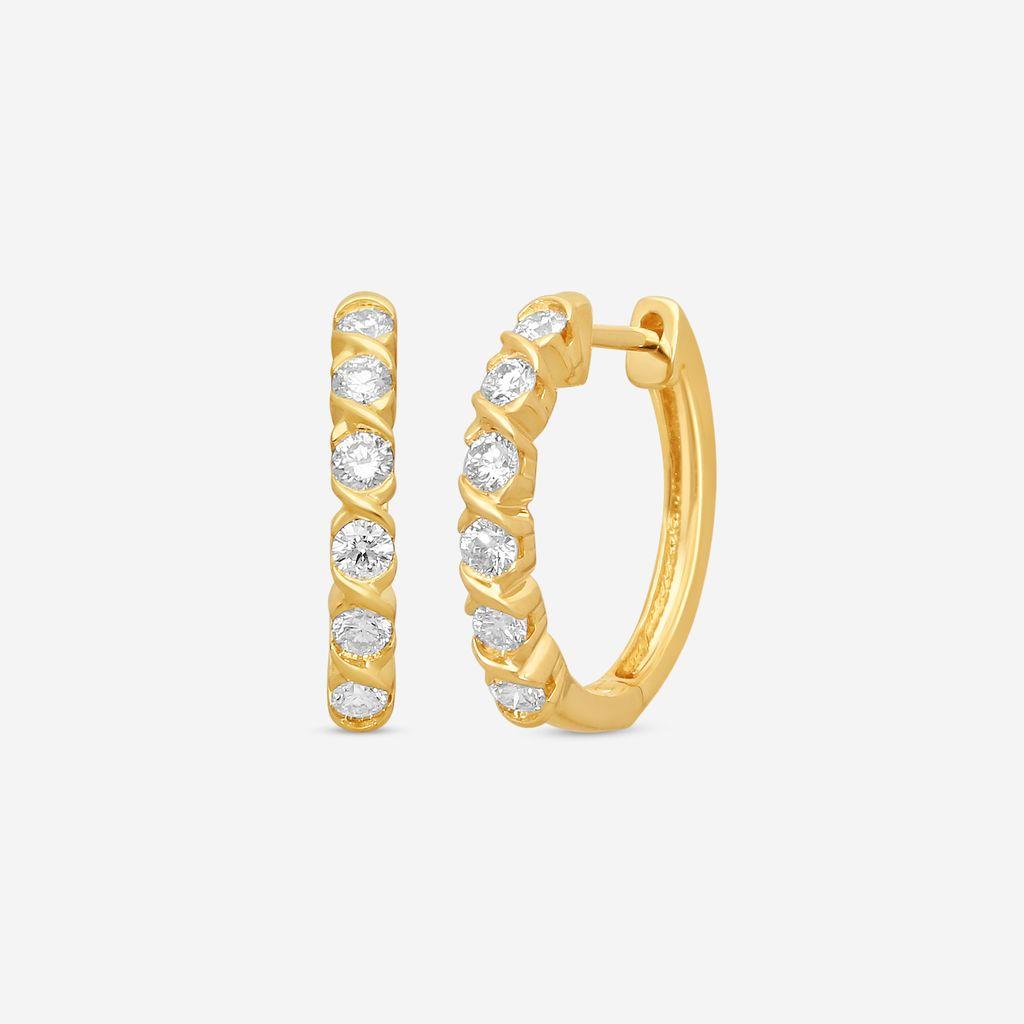 Ina Mar 14K Yellow Gold Diamond Hoop Earrings ER25735-CS4YH