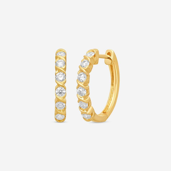 Ina Mar 14K Yellow Gold Diamond Hoop Earrings ER25735-CS4YH