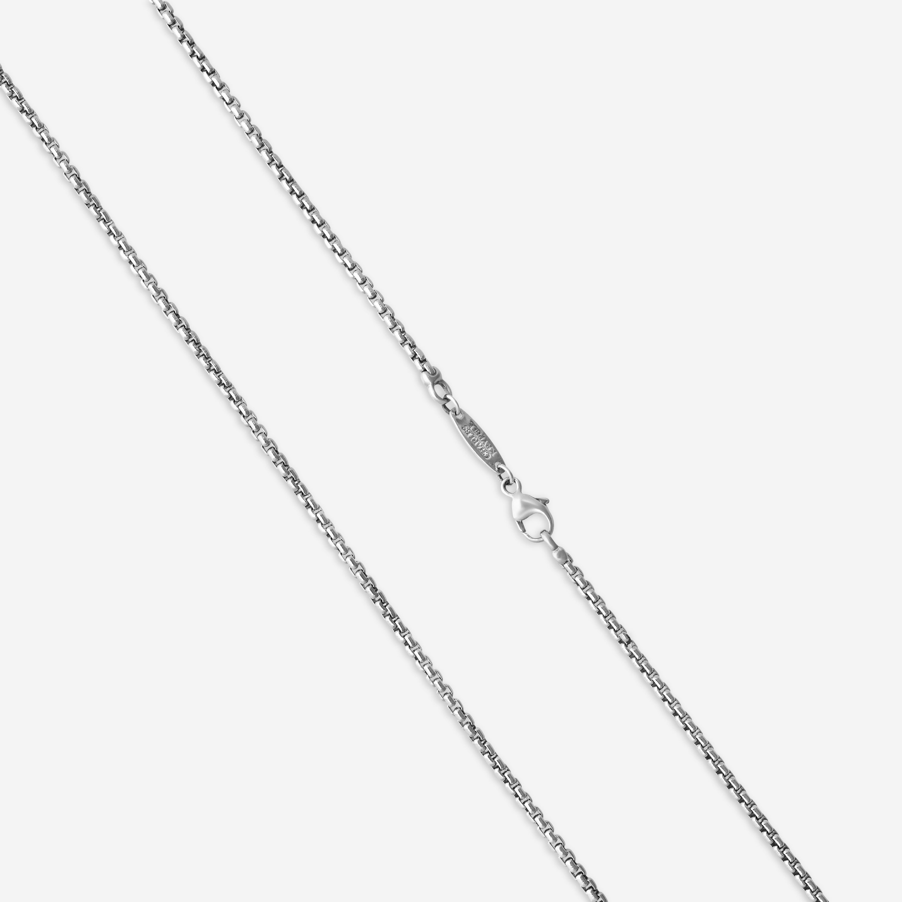 Charles Krypell Sterling Silver and 18K Yellow Gold, Black Diamond and White Diamond Pendant Necklace 4-6425-SBLKP