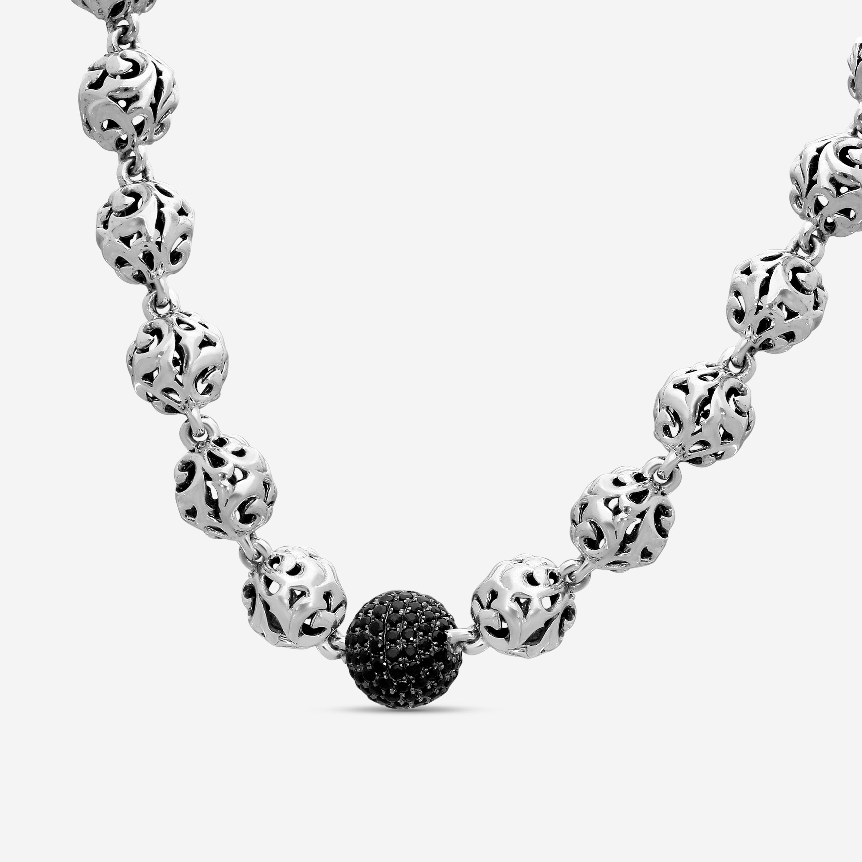 Charles Krypell Sterling Silver, Black Sapphire Collar Necklace 4-6823-SBS