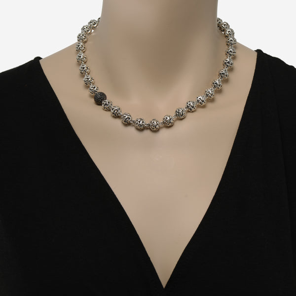 Charles Krypell Sterling Silver, Black Sapphire 2.09ct. tw. Collar Necklace - THE SOLIST