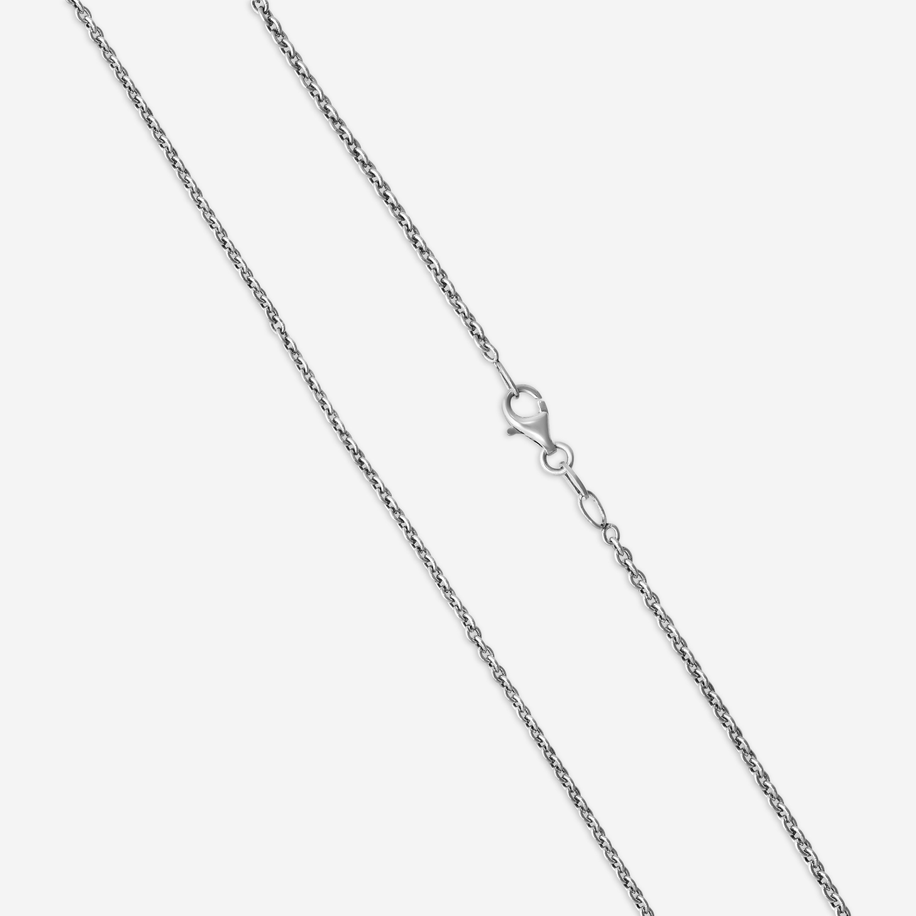 Charles Krypell Sterling Silver and 18K White Gold Cushion Pendant Necklace