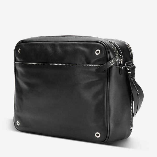 Bally Scratch Men's Black Plain Leather Shoulder Bag 6226351