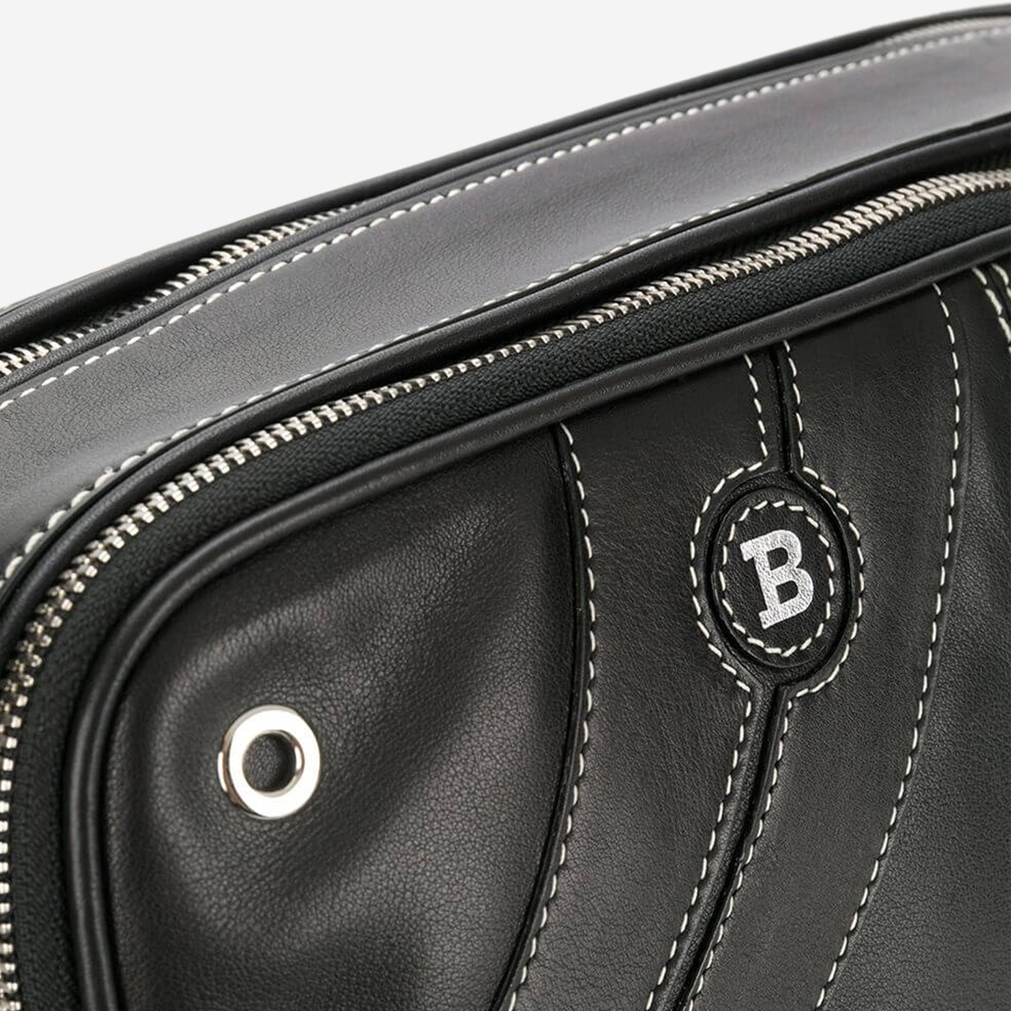 Bally Scratch Men's Black Plain Leather Shoulder Bag 6226351