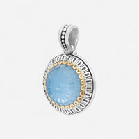 Konstantino Dome Sterling Silver & 18k Yellow Gold Blue Spinel & Mother of Pearl Pendant MEKJ732-628