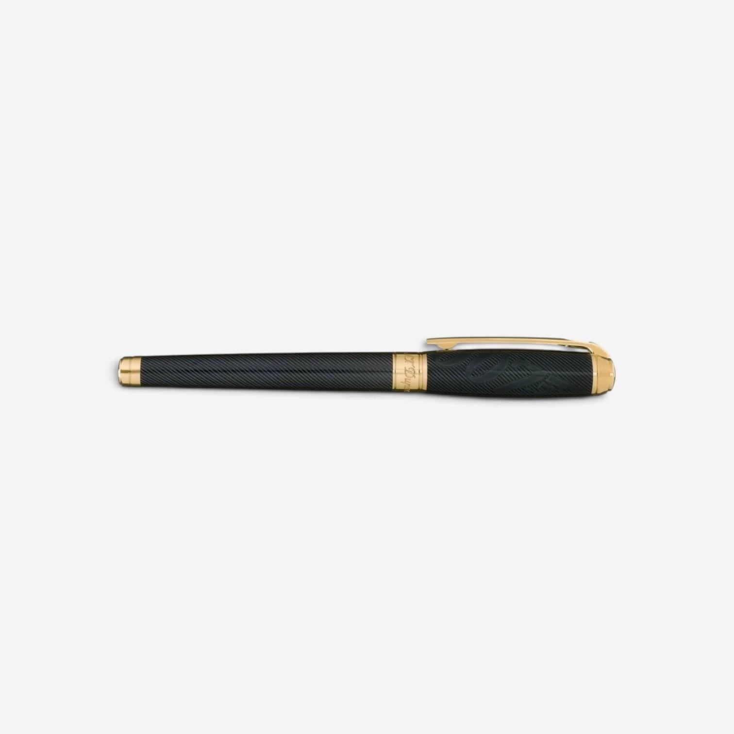 S.T. Dupont James Bond 007 Large Black Lacquer & Gold Fountain Pen (M) 410048