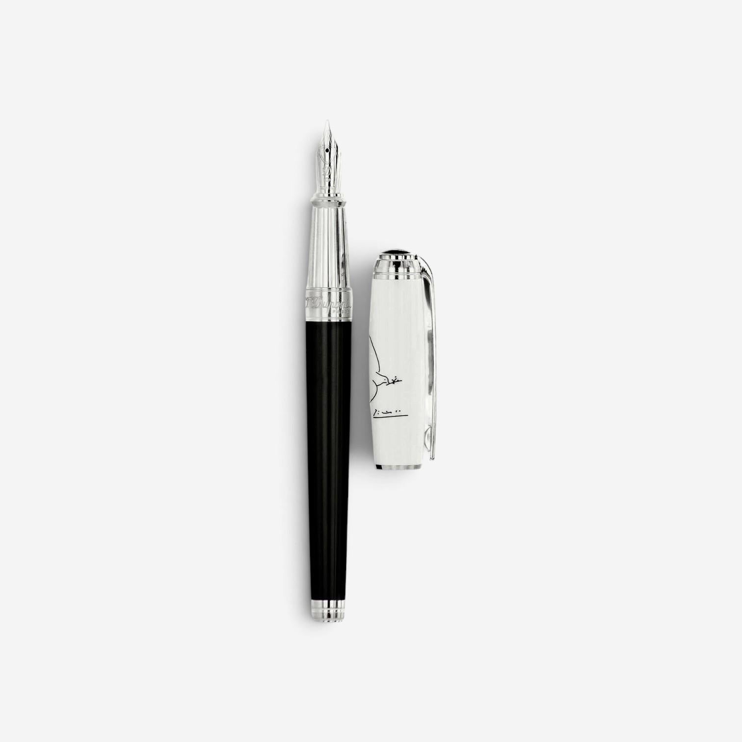S.T. Dupont Picasso Peace Dove LE Lacquer & Palladium Fountain Pen (M) 410050L