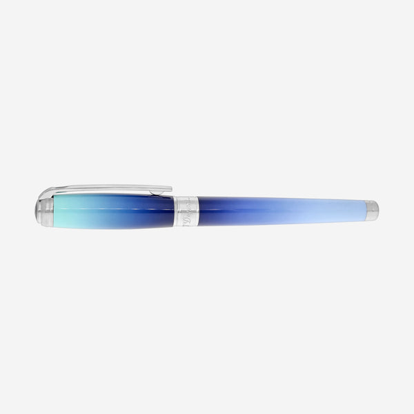 S.T. Dupont Line D La Mer Gradient Blue Solid Brass Natural Lacquer Fountain Pen 410132L